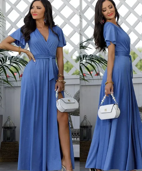 rochie albastra sclipici