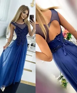 rochie eleganta bleumarin
